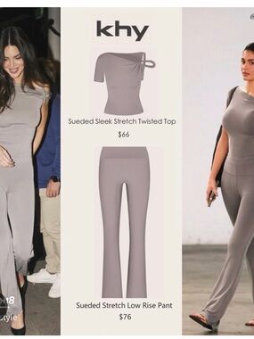 khy Sueded Stretch Flare Top - Taupe